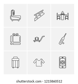 Set of 9 icons, for web, internet, mobile apps, interface design: business, finance, shopping, communication, fitness, computer, media, transportation, travel, easter, christmas, summer, device