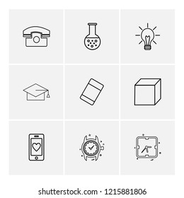Set of 9 icons, for web, internet, mobile apps, interface design: business, finance, shopping, communication, fitness, computer, media, transportation, travel, easter, christmas, summer, device