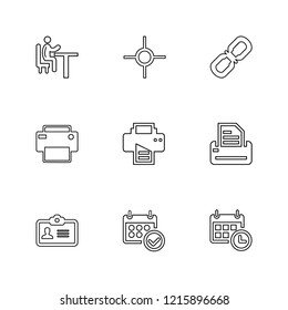 Set of 9 icons, for web, internet, mobile apps, interface design: business, finance, shopping, communication, fitness, computer, media, transportation, travel, easter, christmas, summer, device