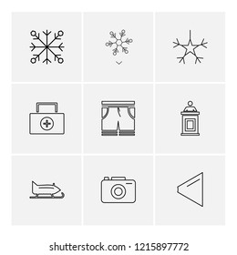 Set of 9 icons, for web, internet, mobile apps, interface design: business, finance, shopping, communication, fitness, computer, media, transportation, travel, easter, christmas, summer, device