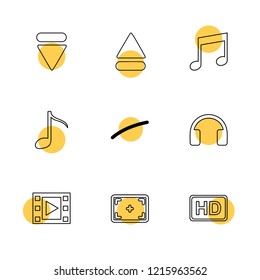 Set of 9 icons, for web, internet, mobile apps, interface design: business, finance, shopping, communication, fitness, computer, media, transportation, travel, easter, christmas, summer, device
