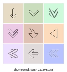 Set of 9 icons, for web, internet, mobile apps, interface design: business, finance, shopping, communication, fitness, computer, media, transportation, travel, easter, christmas, summer, device