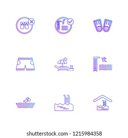 Set of 9 icons, for web, internet, mobile apps, interface design: business, finance, shopping, communication, fitness, computer, media, transportation, travel, easter, christmas, summer, device