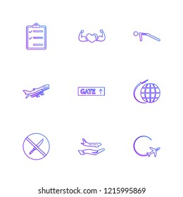 Set of 9 icons, for web, internet, mobile apps, interface design: business, finance, shopping, communication, fitness, computer, media, transportation, travel, easter, christmas, summer, device