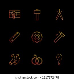 Set of 9 icons, for web, internet, mobile apps, interface design: business, finance, shopping, communication, fitness, computer, media, transportation, travel, easter, christmas, summer, device