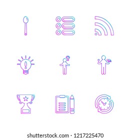 Set of 9 icons, for web, internet, mobile apps, interface design: business, finance, shopping, communication, fitness, computer, media, transportation, travel, easter, christmas, summer, device