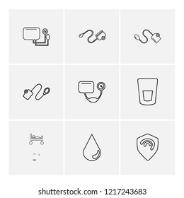 Set of 9 icons, for web, internet, mobile apps, interface design: business, finance, shopping, communication, fitness, computer, media, transportation, travel, easter, christmas, summer, device