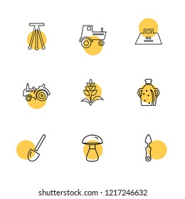 Set of 9 icons, for web, internet, mobile apps, interface design: business, finance, shopping, communication, fitness, computer, media, transportation, travel, easter, christmas, summer, device