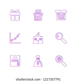 Set of 9 icons, for web, internet, mobile apps, interface design: business, finance, shopping, communication, fitness, computer, media, transportation, travel, easter, christmas, summer, device