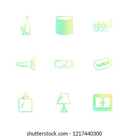 Set of 9 icons, for web, internet, mobile apps, interface design: business, finance, shopping, communication, fitness, computer, media, transportation, travel, easter, christmas, summer, device