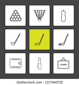 Set of 9 icons, for web, internet, mobile apps, interface design: business, finance, shopping, communication, fitness, computer, media, transportation, travel, easter, christmas, summer, device