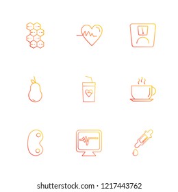 Set of 9 icons, for web, internet, mobile apps, interface design: business, finance, shopping, communication, fitness, computer, media, transportation, travel, easter, christmas, summer, device
