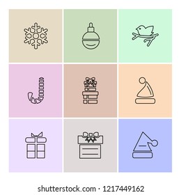 Set of 9 icons, for web, internet, mobile apps, interface design: business, finance, shopping, communication, fitness, computer, media, transportation, travel, easter, christmas, summer, device
