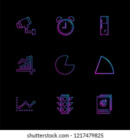 Set of 9 icons, for web, internet, mobile apps, interface design: business, finance, shopping, communication, fitness, computer, media, transportation, travel, easter, christmas, summer, device