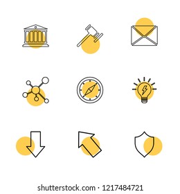Set of 9 icons, for web, internet, mobile apps, interface design: business, finance, shopping, communication, fitness, computer, media, transportation, travel, easter, christmas, summer, device