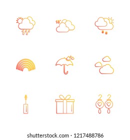 Set of 9 icons, for web, internet, mobile apps, interface design: business, finance, shopping, communication, fitness, computer, media, transportation, travel, easter, christmas, summer, device