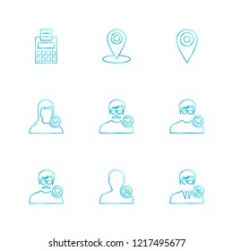 Set of 9 icons, for web, internet, mobile apps, interface design: business, finance, shopping, communication, fitness, computer, media, transportation, travel, easter, christmas, summer, device