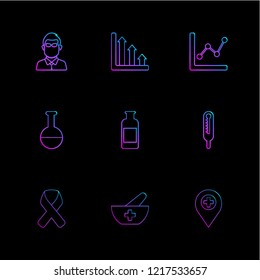Set of 9 icons, for web, internet, mobile apps, interface design: business, finance, shopping, communication, fitness, computer, media, transportation, travel, easter, christmas, summer, device
