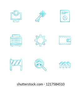 Set of 9 icons, for web, internet, mobile apps, interface design: business, finance, shopping, communication, fitness, computer, media, transportation, travel, easter, christmas, summer, device