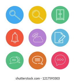 Set of 9 icons, for web, internet, mobile apps, interface design: business, finance, shopping, communication, fitness, computer, media, transportation, travel, easter, christmas, summer, device