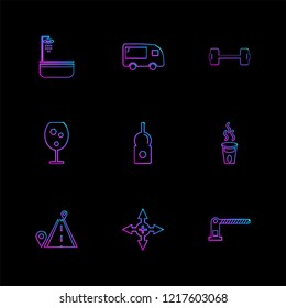 Set of 9 icons, for web, internet, mobile apps, interface design: business, finance, shopping, communication, fitness, computer, media, transportation, travel, easter, christmas, summer, device