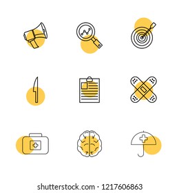 Set of 9 icons, for web, internet, mobile apps, interface design: business, finance, shopping, communication, fitness, computer, media, transportation, travel, easter, christmas, summer, device