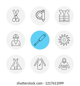 Set of 9 icons, for web, internet, mobile apps, interface design: business, finance, shopping, communication, fitness, computer, media, transportation, travel, easter, christmas, summer, device