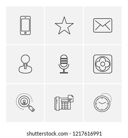Set of 9 icons, for web, internet, mobile apps, interface design: business, finance, shopping, communication, fitness, computer, media, transportation, travel, easter, christmas, summer, device
