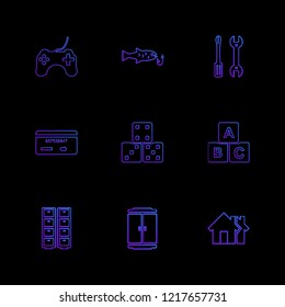 Set of 9 icons, for web, internet, mobile apps, interface design: business, finance, shopping, communication, fitness, computer, media, transportation, travel, easter, christmas, summer, device