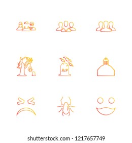 Set of 9 icons, for web, internet, mobile apps, interface design: business, finance, shopping, communication, fitness, computer, media, transportation, travel, easter, christmas, summer, device
