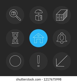 Set of 9 icons, for web, internet, mobile apps, interface design: business, finance, shopping, communication, fitness, computer, media, transportation, travel, easter, christmas, summer, device