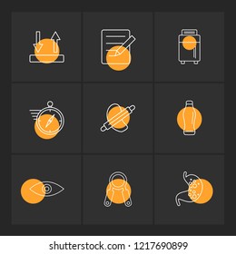 Set of 9 icons, for web, internet, mobile apps, interface design: business, finance, shopping, communication, fitness, computer, media, transportation, travel, easter, christmas, summer, device