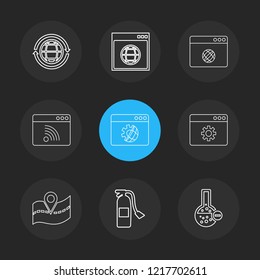 Set of 9 icons, for web, internet, mobile apps, interface design: business, finance, shopping, communication, fitness, computer, media, transportation, travel, easter, christmas, summer, device