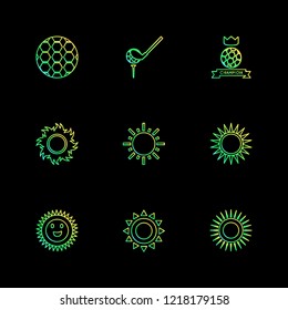 Set of 9 icons, for web, internet, mobile apps, interface design: business, finance, shopping, communication, fitness, computer, media, transportation, travel, easter, christmas, summer, device