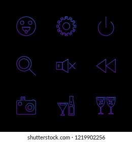 Set of 9 icons, for web, internet, mobile apps, interface design: business, finance, shopping, communication, fitness, computer, media, transportation, travel, easter, christmas, summer, device