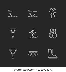 Set of 9 icons, for web, internet, mobile apps, interface design: business, finance, shopping, communication, fitness, computer, media, transportation, travel, easter, christmas, summer, device