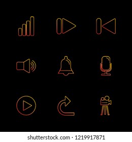 Set of 9 icons, for web, internet, mobile apps, interface design: business, finance, shopping, communication, fitness, computer, media, transportation, travel, easter, christmas, summer, device