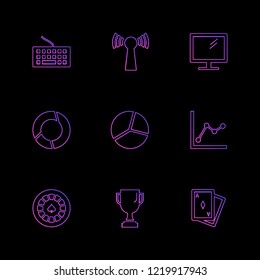Set of 9 icons, for web, internet, mobile apps, interface design: business, finance, shopping, communication, fitness, computer, media, transportation, travel, easter, christmas, summer, device