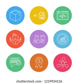 Set of 9 icons, for web, internet, mobile apps, interface design: business, finance, shopping, communication, fitness, computer, media, transportation, travel, easter, christmas, summer, device