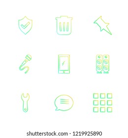 Set of 9 icons, for web, internet, mobile apps, interface design: business, finance, shopping, communication, fitness, computer, media, transportation, travel, easter, christmas, summer, device