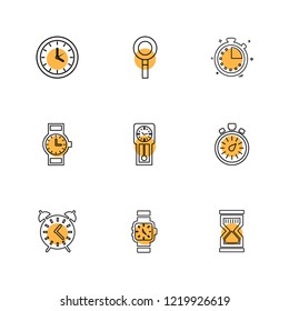 Set of 9 icons, for web, internet, mobile apps, interface design: business, finance, shopping, communication, fitness, computer, media, transportation, travel, easter, christmas, summer, device
