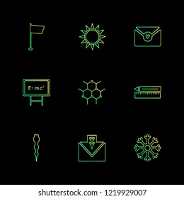 Set of 9 icons, for web, internet, mobile apps, interface design: business, finance, shopping, communication, fitness, computer, media, transportation, travel, easter, christmas, summer, device