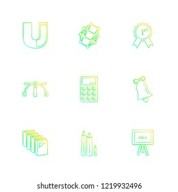 Set of 9 icons, for web, internet, mobile apps, interface design: business, finance, shopping, communication, fitness, computer, media, transportation, travel, easter, christmas, summer, device