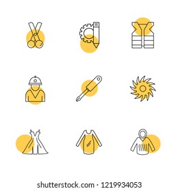 Set of 9 icons, for web, internet, mobile apps, interface design: business, finance, shopping, communication, fitness, computer, media, transportation, travel, easter, christmas, summer, device