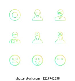 Set of 9 icons, for web, internet, mobile apps, interface design: business, finance, shopping, communication, fitness, computer, media, transportation, travel, easter, christmas, summer, device