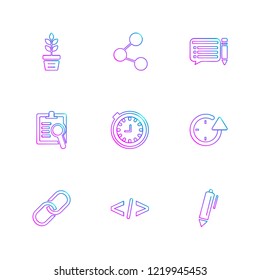 Set of 9 icons, for web, internet, mobile apps, interface design: business, finance, shopping, communication, fitness, computer, media, transportation, travel, easter, christmas, summer, device