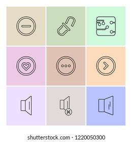 Set of 9 icons, for web, internet, mobile apps, interface design: business, finance, shopping, communication, fitness, computer, media, transportation, travel, easter, christmas, summer, device