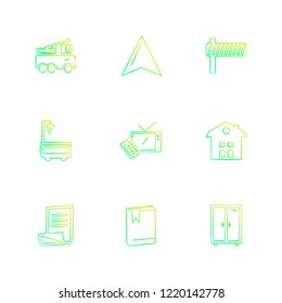 Set of 9 icons, for web, internet, mobile apps, interface design: business, finance, shopping, communication, fitness, computer, media, transportation, travel, easter, christmas, summer, device