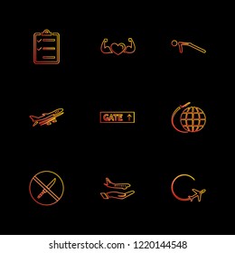 Set of 9 icons, for web, internet, mobile apps, interface design: business, finance, shopping, communication, fitness, computer, media, transportation, travel, easter, christmas, summer, device