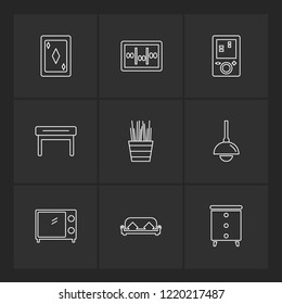 Set of 9 icons, for web, internet, mobile apps, interface design: business, finance, shopping, communication, fitness, computer, media, transportation, travel, easter, christmas, summer, device